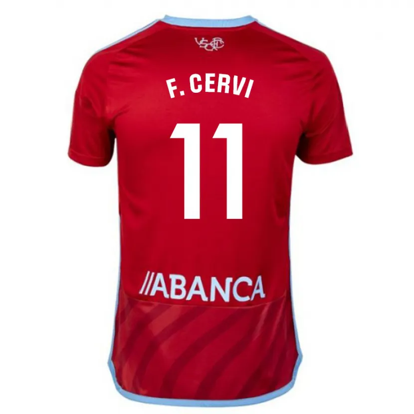 Danxen Hombre Camiseta Franco Cervi #11 Rojo 2ª Equipación 2023/24 La Camisa