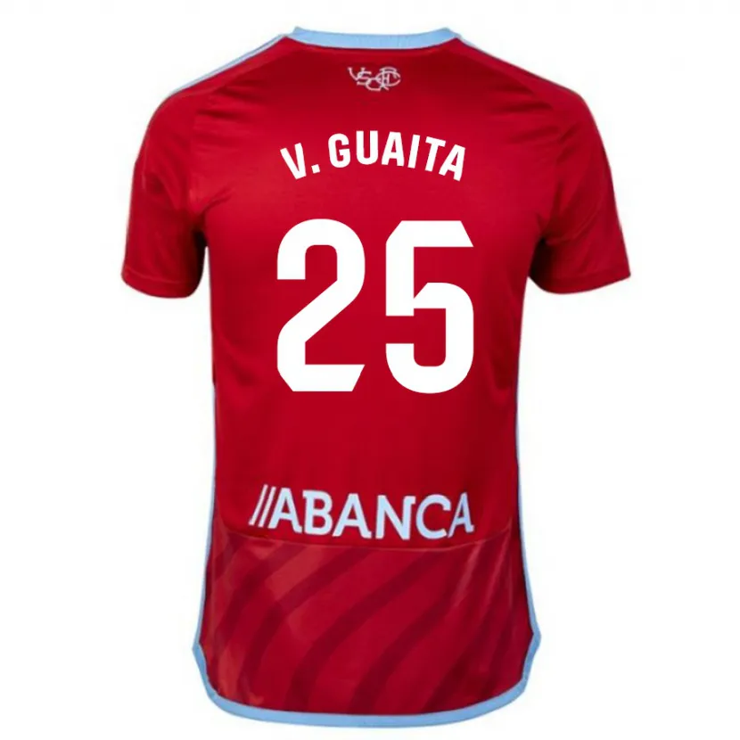 Danxen Hombre Camiseta Vicente Guaita #25 Rojo 2ª Equipación 2023/24 La Camisa