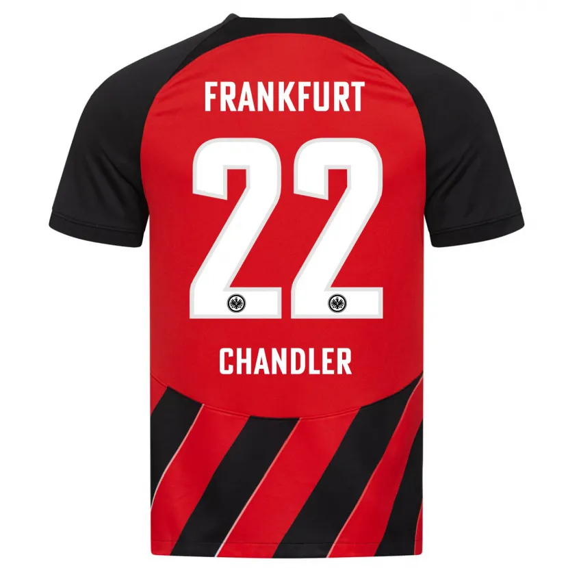 Danxen Mujer Camiseta Timothy Chandler #22 Negro Rojo 1ª Equipación 2023/24 La Camisa