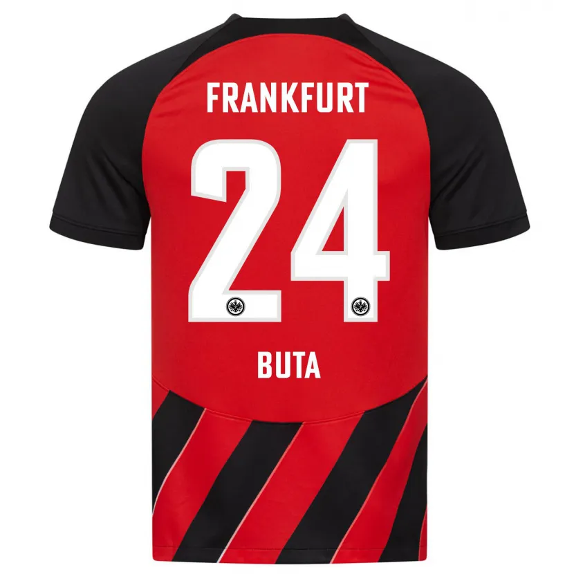 Danxen Mujer Camiseta Aurélio Buta #24 Negro Rojo 1ª Equipación 2023/24 La Camisa