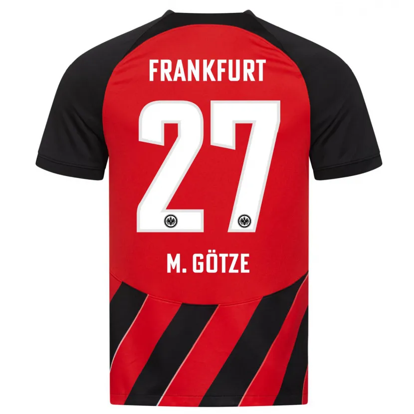 Danxen Mujer Camiseta Mario Götze #27 Negro Rojo 1ª Equipación 2023/24 La Camisa