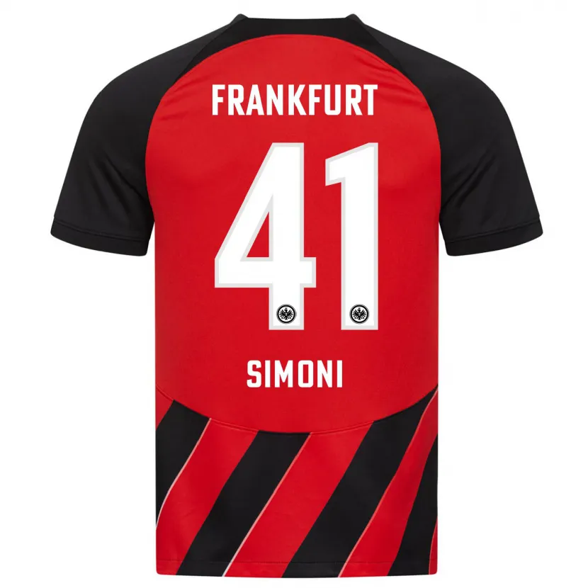 Danxen Mujer Camiseta Simon Simoni #41 Negro Rojo 1ª Equipación 2023/24 La Camisa