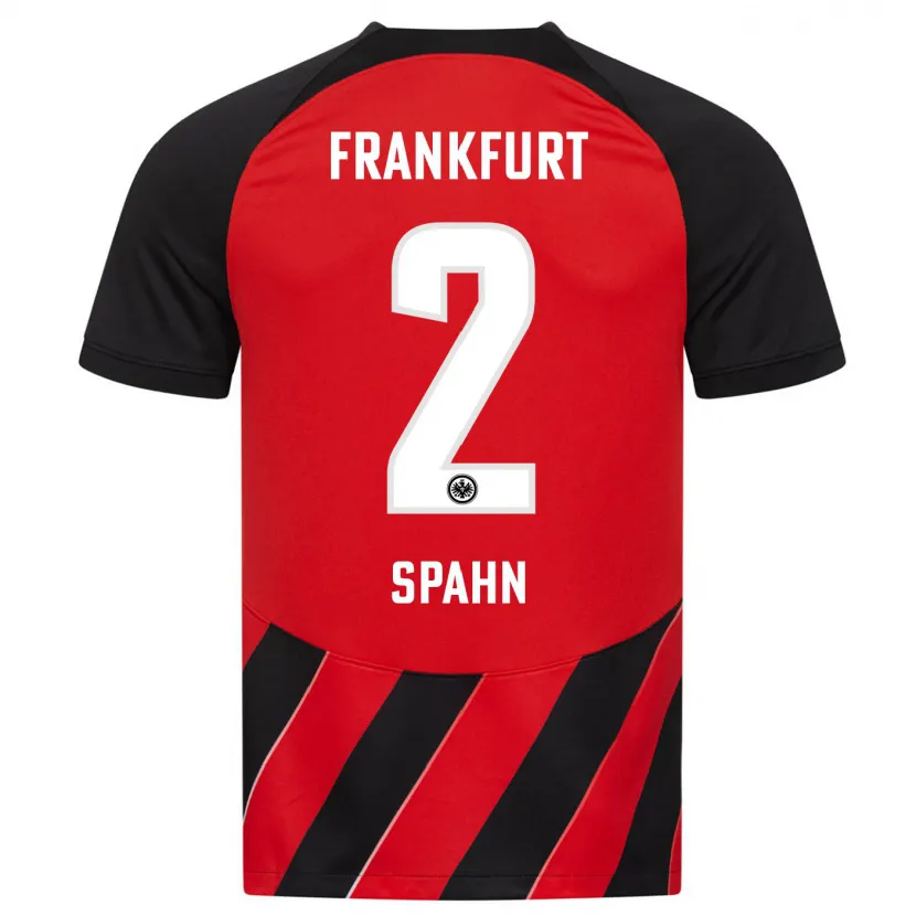 Danxen Mujer Camiseta Maurice Spahn #2 Negro Rojo 1ª Equipación 2023/24 La Camisa