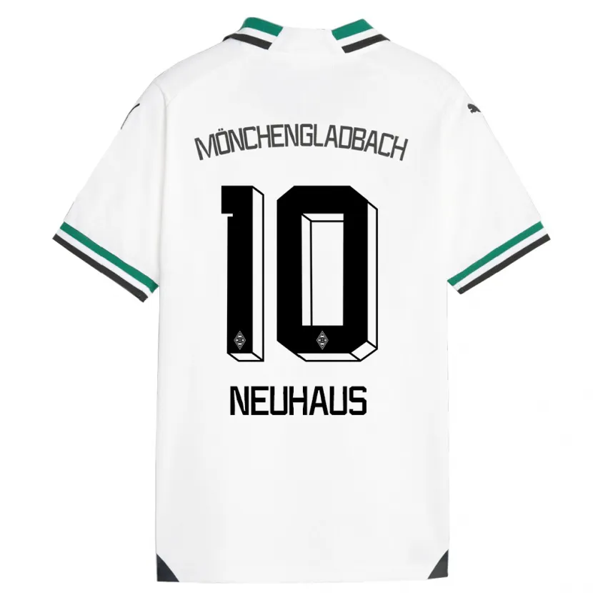 Danxen Mujer Camiseta Florian Neuhaus #10 Blanco Verde 1ª Equipación 2023/24 La Camisa