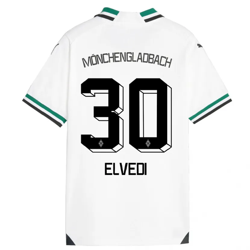 Danxen Mujer Camiseta Nico Elvedi #30 Blanco Verde 1ª Equipación 2023/24 La Camisa