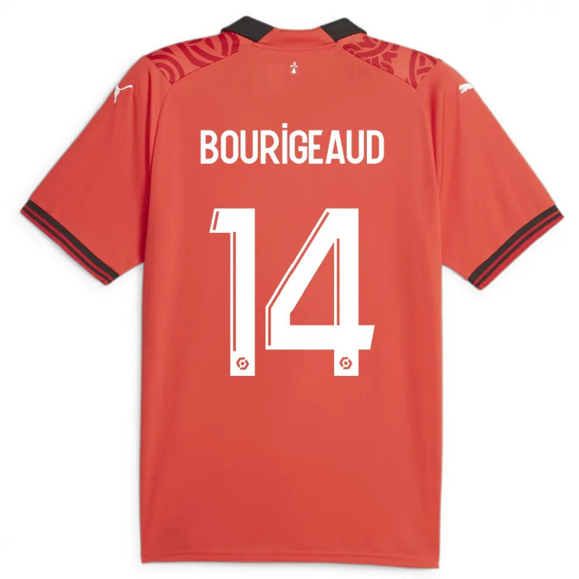 Danxen Mujer Camiseta Benjamin Bourigeaud #14 Rojo 1ª Equipación 2023/24 La Camisa