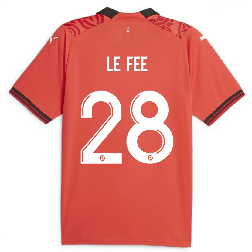 Danxen Mujer Camiseta Enzo Le Fée #28 Rojo 1ª Equipación 2023/24 La Camisa