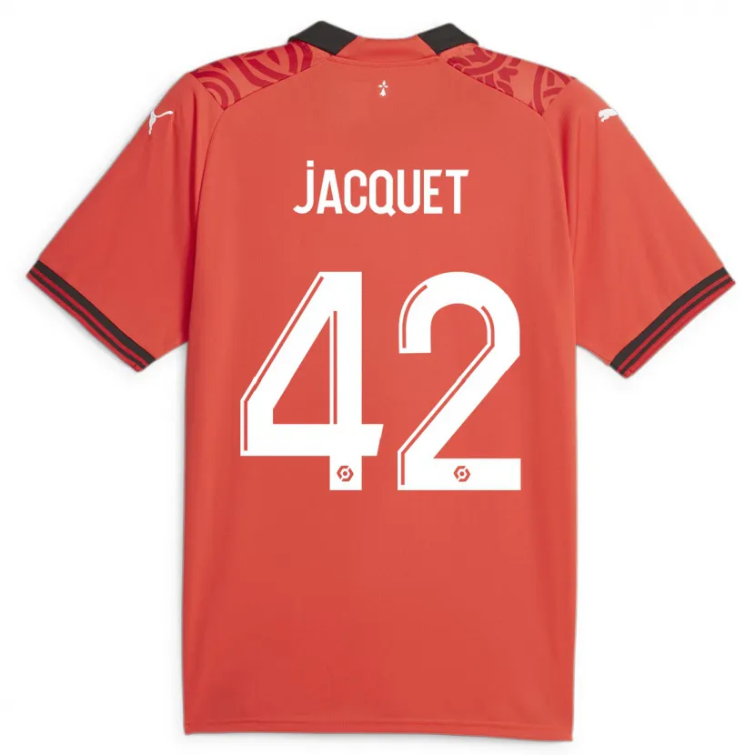 Danxen Mujer Camiseta Jérémy Jacquet #42 Rojo 1ª Equipación 2023/24 La Camisa