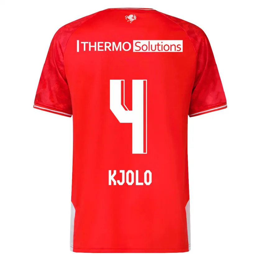 Danxen Mujer Camiseta Mathias Kjølø #4 Rojo 1ª Equipación 2023/24 La Camisa