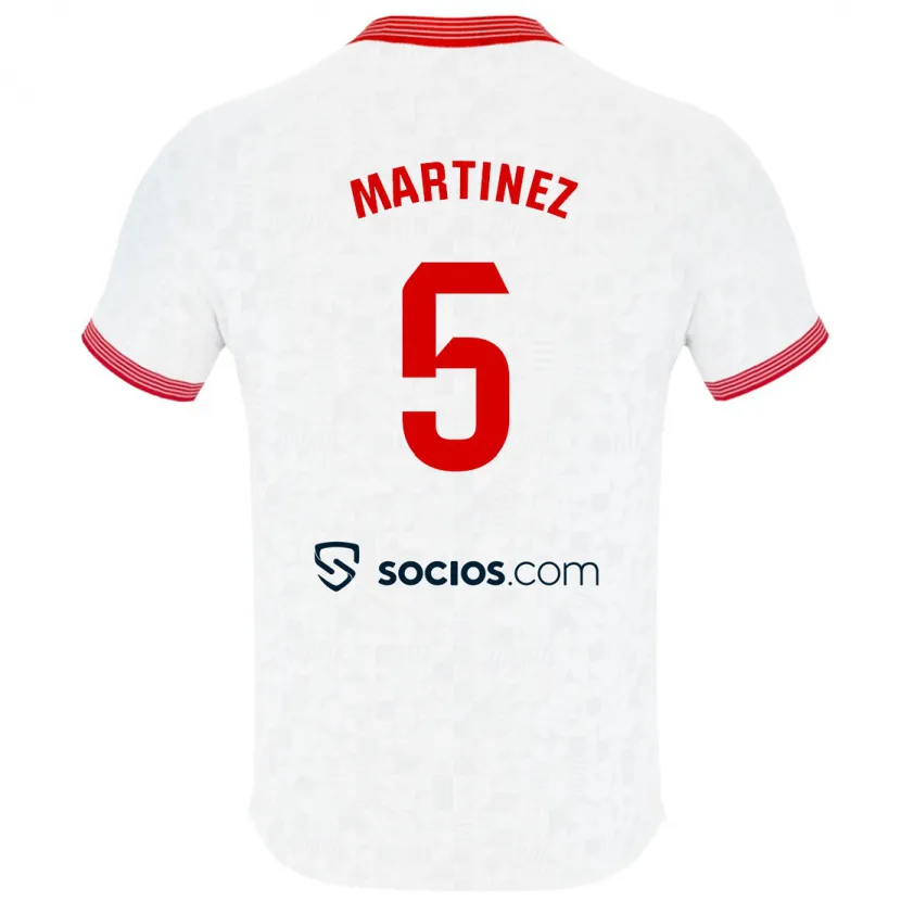 Danxen Mujer Camiseta Sergio Martínez #5 Blanco 1ª Equipación 2023/24 La Camisa