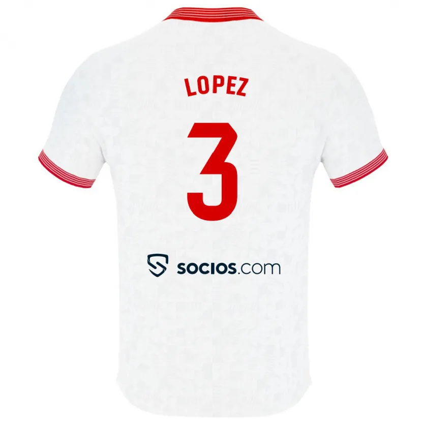 Danxen Mujer Camiseta David López #3 Blanco 1ª Equipación 2023/24 La Camisa