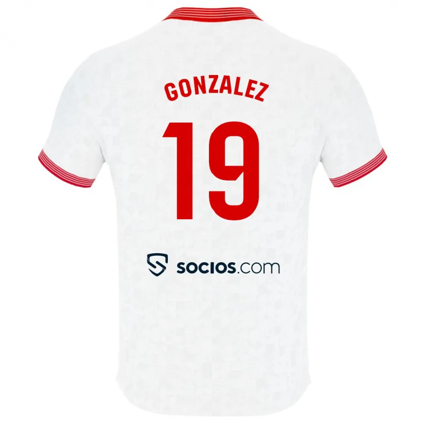 Danxen Mujer Camiseta Carlos González #19 Blanco 1ª Equipación 2023/24 La Camisa