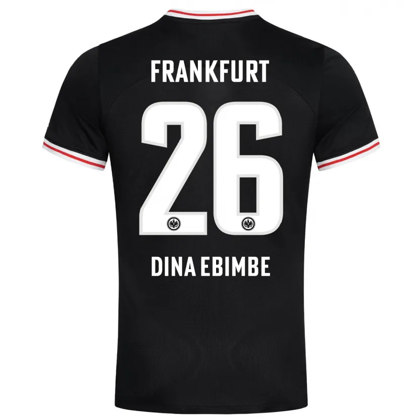 Danxen Mujer Camiseta Junior Dina Ebimbe #26 Negro 2ª Equipación 2023/24 La Camisa