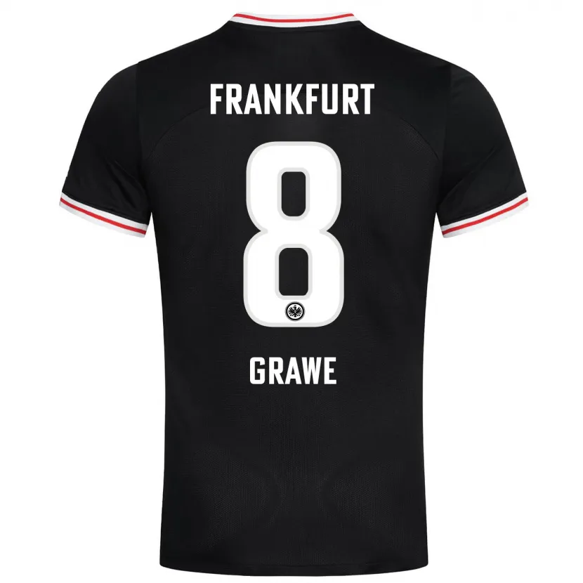 Danxen Mujer Camiseta Lisanne Gräwe #8 Negro 2ª Equipación 2023/24 La Camisa