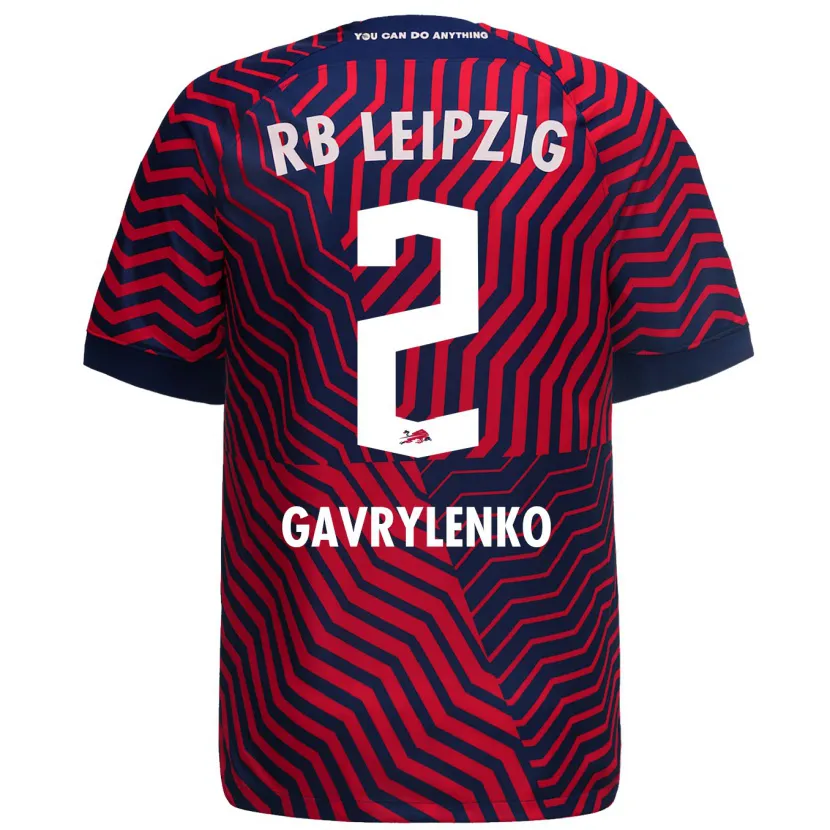 Danxen Mujer Camiseta Oleksandr Gavrylenko #2 Azul Rojo 2ª Equipación 2023/24 La Camisa