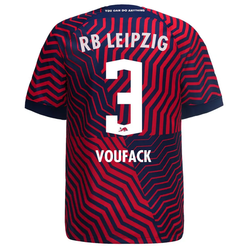 Danxen Mujer Camiseta Lionel Voufack #3 Azul Rojo 2ª Equipación 2023/24 La Camisa