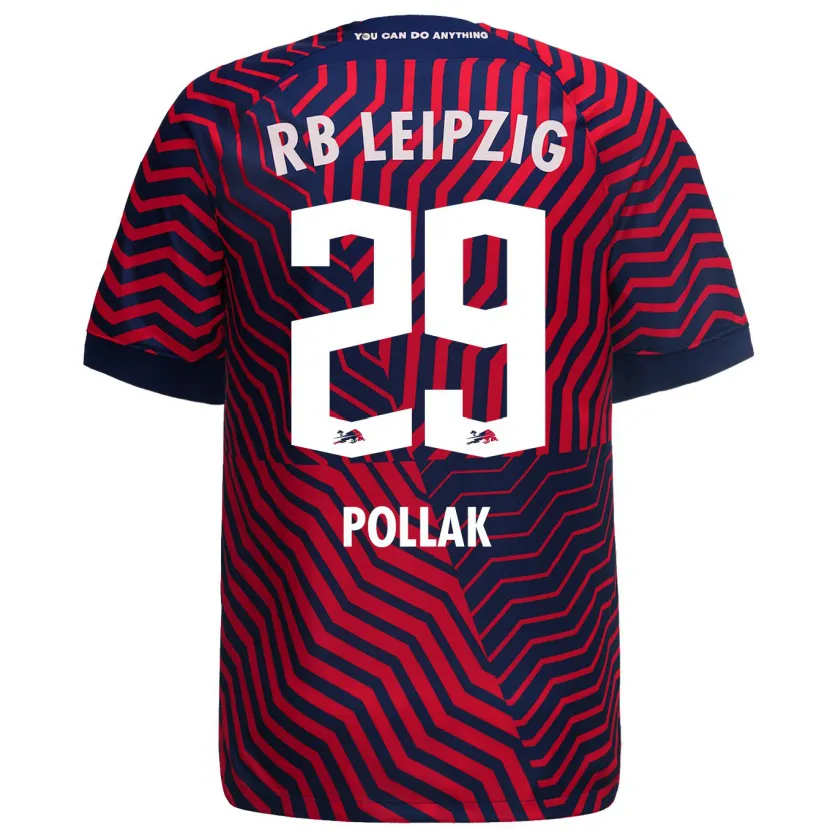 Danxen Mujer Camiseta Julia Pollak #29 Azul Rojo 2ª Equipación 2023/24 La Camisa