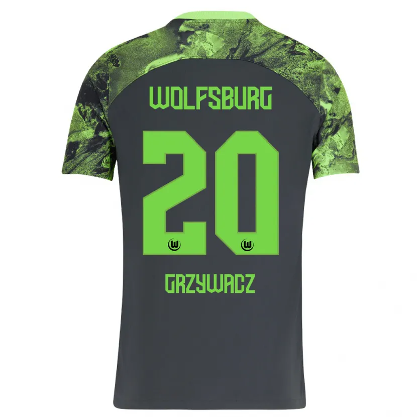 Danxen Mujer Camiseta Eryk Grzywacz #20 Gris Oscuro 2ª Equipación 2023/24 La Camisa