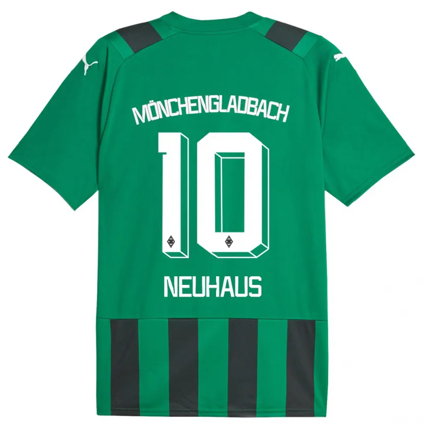 Danxen Mujer Camiseta Florian Neuhaus #10 Verde Negro 2ª Equipación 2023/24 La Camisa