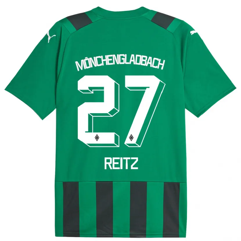 Danxen Mujer Camiseta Rocco Reitz #27 Verde Negro 2ª Equipación 2023/24 La Camisa