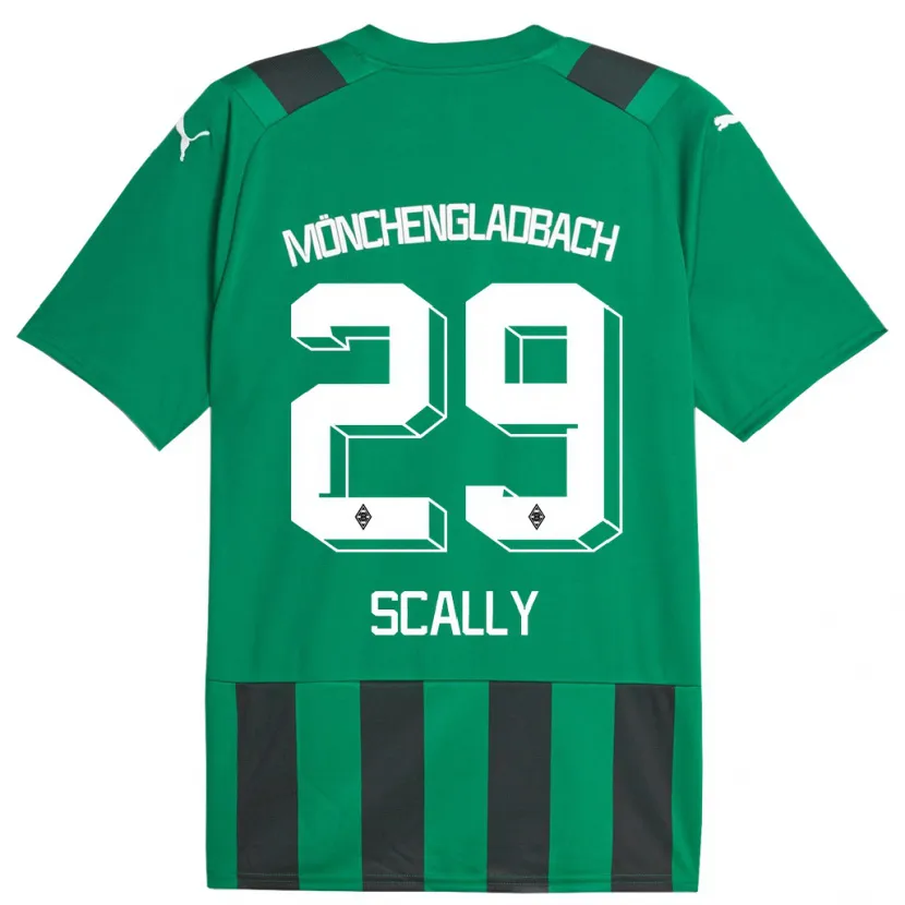 Danxen Mujer Camiseta Joe Scally #29 Verde Negro 2ª Equipación 2023/24 La Camisa