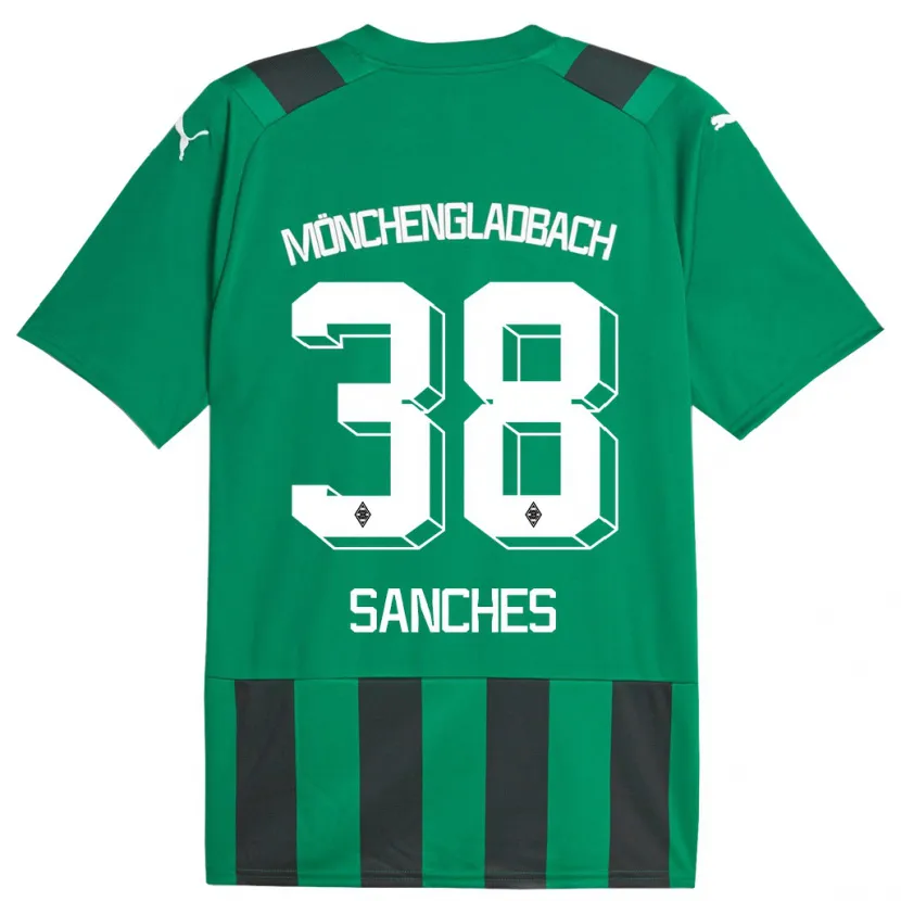 Danxen Mujer Camiseta Yvandro Borges Sanches #38 Verde Negro 2ª Equipación 2023/24 La Camisa