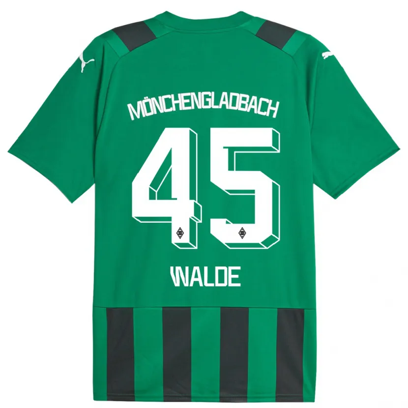 Danxen Mujer Camiseta Simon Walde #45 Verde Negro 2ª Equipación 2023/24 La Camisa