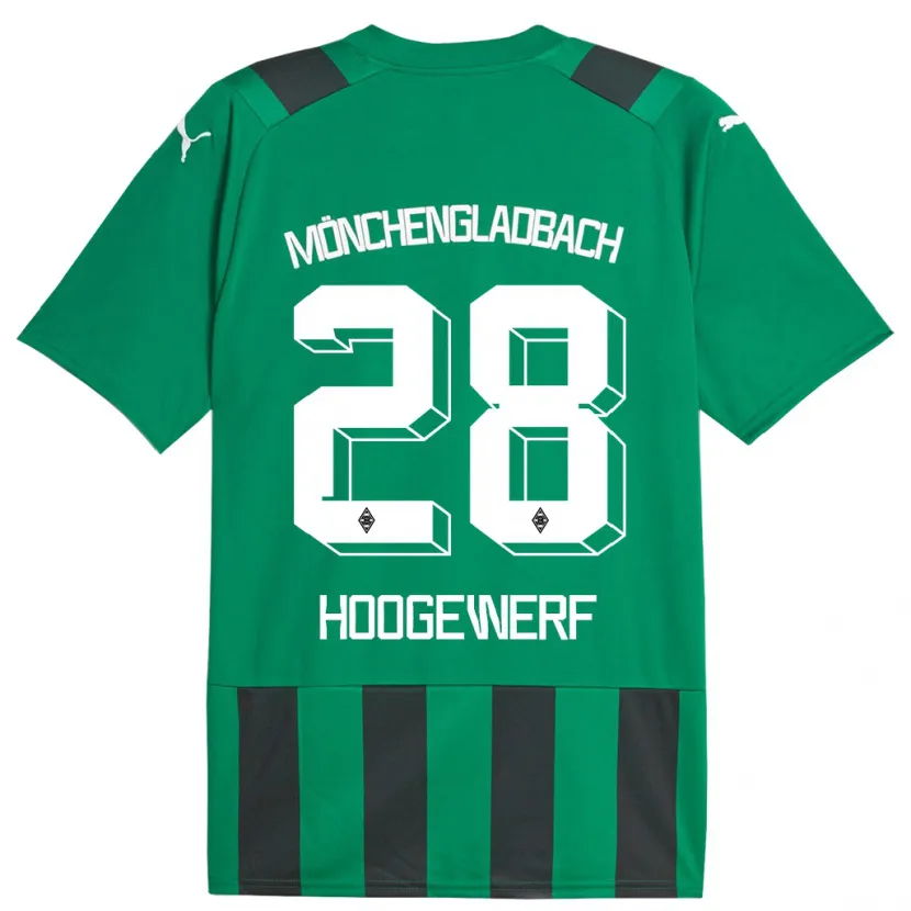 Danxen Mujer Camiseta Dillon Hoogewerf #28 Verde Negro 2ª Equipación 2023/24 La Camisa