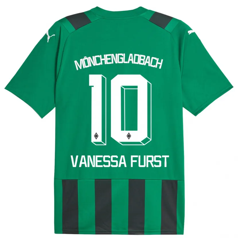 Danxen Mujer Camiseta Vanessa Fürst #10 Verde Negro 2ª Equipación 2023/24 La Camisa