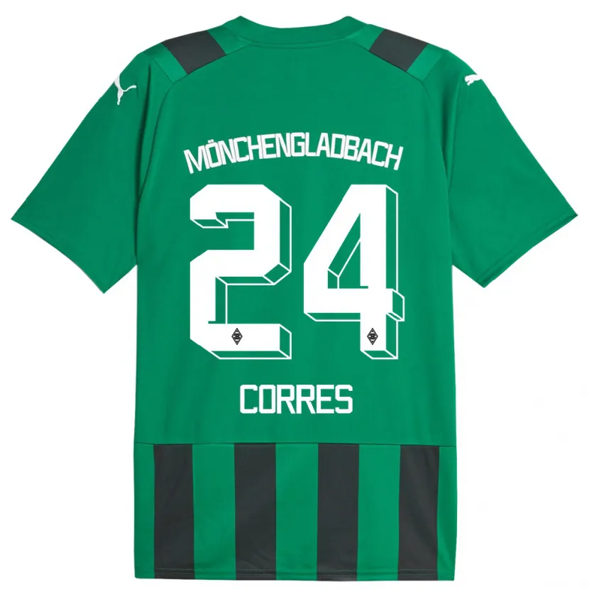 Danxen Mujer Camiseta Carolin Corres #24 Verde Negro 2ª Equipación 2023/24 La Camisa