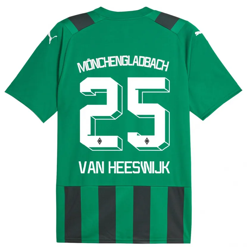 Danxen Mujer Camiseta Amber Van Heeswijk #25 Verde Negro 2ª Equipación 2023/24 La Camisa