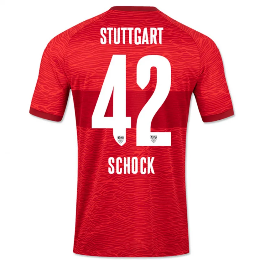 Danxen Mujer Camiseta Florian Schock #42 Rojo 2ª Equipación 2023/24 La Camisa