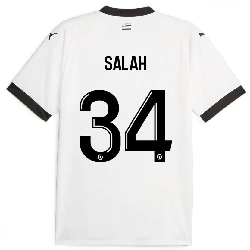 Danxen Mujer Camiseta Ibrahim Salah #34 Blanco 2ª Equipación 2023/24 La Camisa