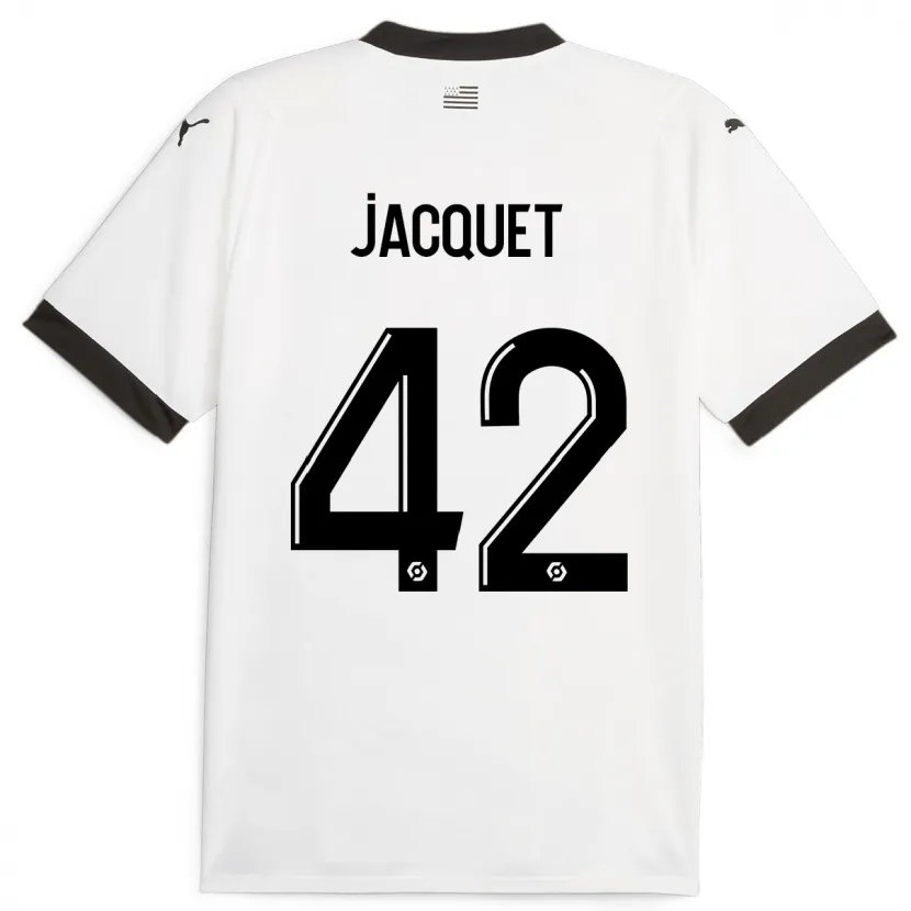 Danxen Mujer Camiseta Jérémy Jacquet #42 Blanco 2ª Equipación 2023/24 La Camisa