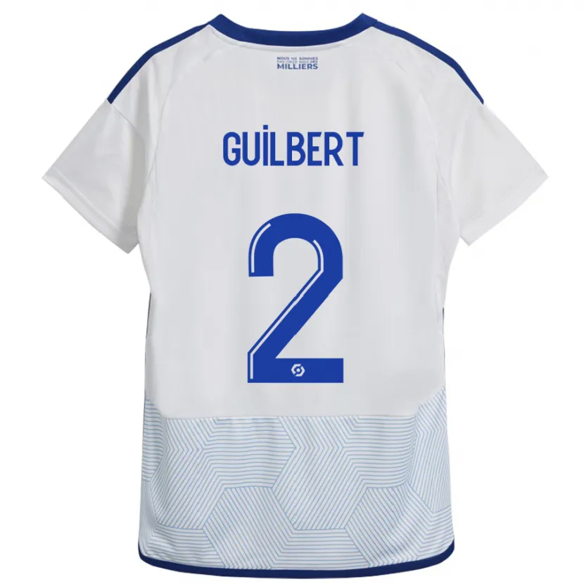 Danxen Mujer Camiseta Frédéric Guilbert #2 Blanco 2ª Equipación 2023/24 La Camisa