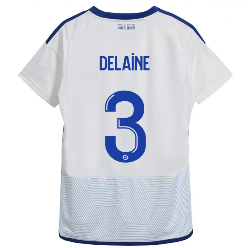 Danxen Mujer Camiseta Thomas Delaine #3 Blanco 2ª Equipación 2023/24 La Camisa