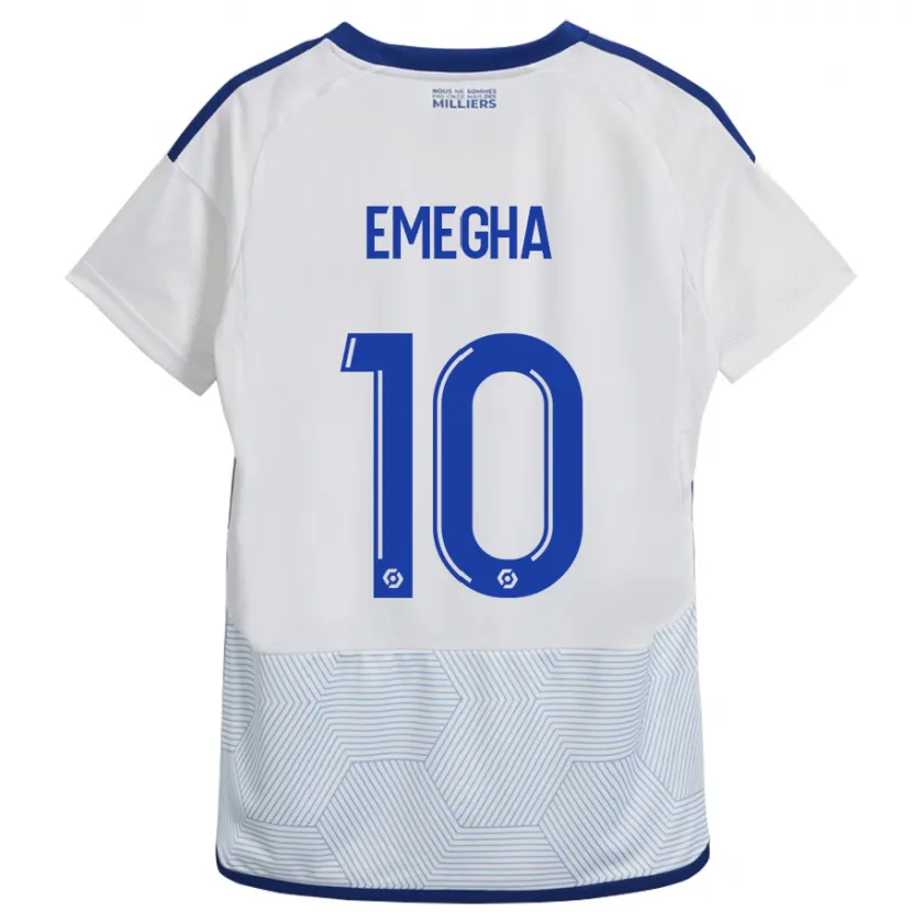 Danxen Mujer Camiseta Emanuel Emegha #10 Blanco 2ª Equipación 2023/24 La Camisa