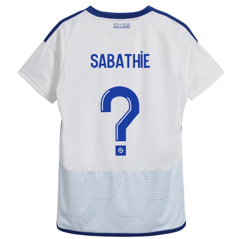 Danxen Mujer Camiseta Gabin Sabathié #0 Blanco 2ª Equipación 2023/24 La Camisa