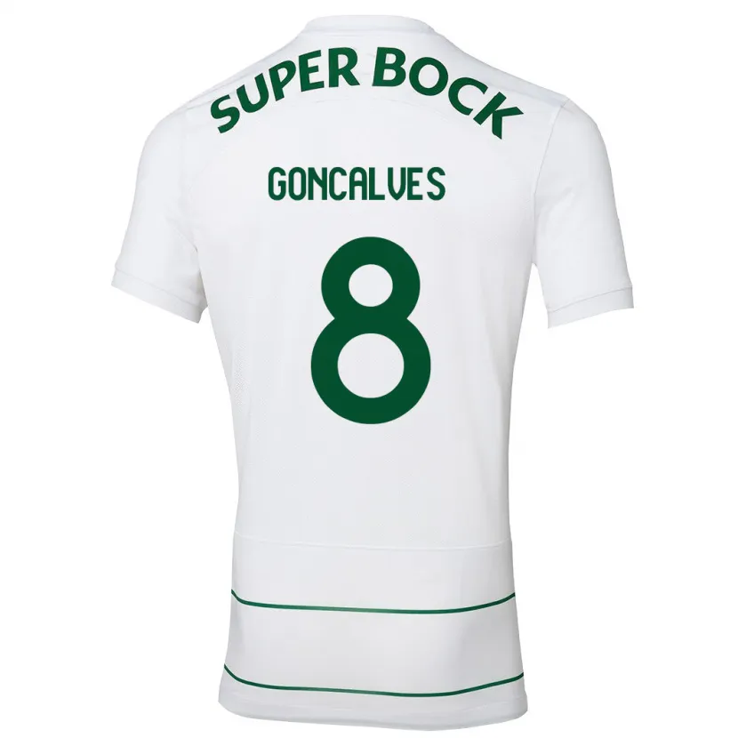 Danxen Mujer Camiseta Pedro Gonçalves #8 Blanco 2ª Equipación 2023/24 La Camisa