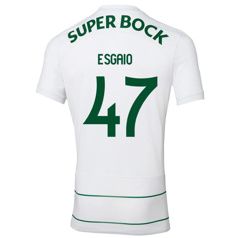 Danxen Mujer Camiseta Ricardo Esgaio #47 Blanco 2ª Equipación 2023/24 La Camisa