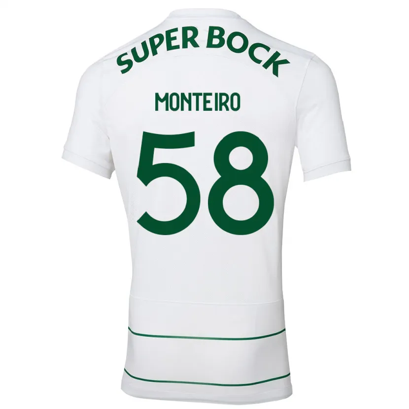 Danxen Mujer Camiseta David Monteiro #58 Blanco 2ª Equipación 2023/24 La Camisa