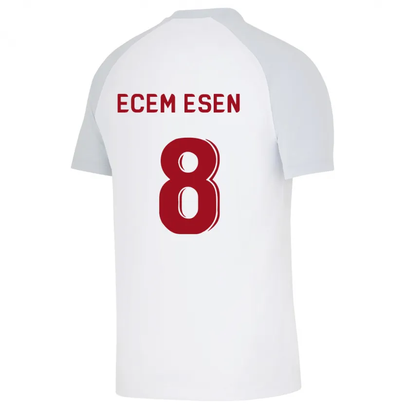 Danxen Mujer Camiseta Emine Ecem Esen #8 Blanco 2ª Equipación 2023/24 La Camisa