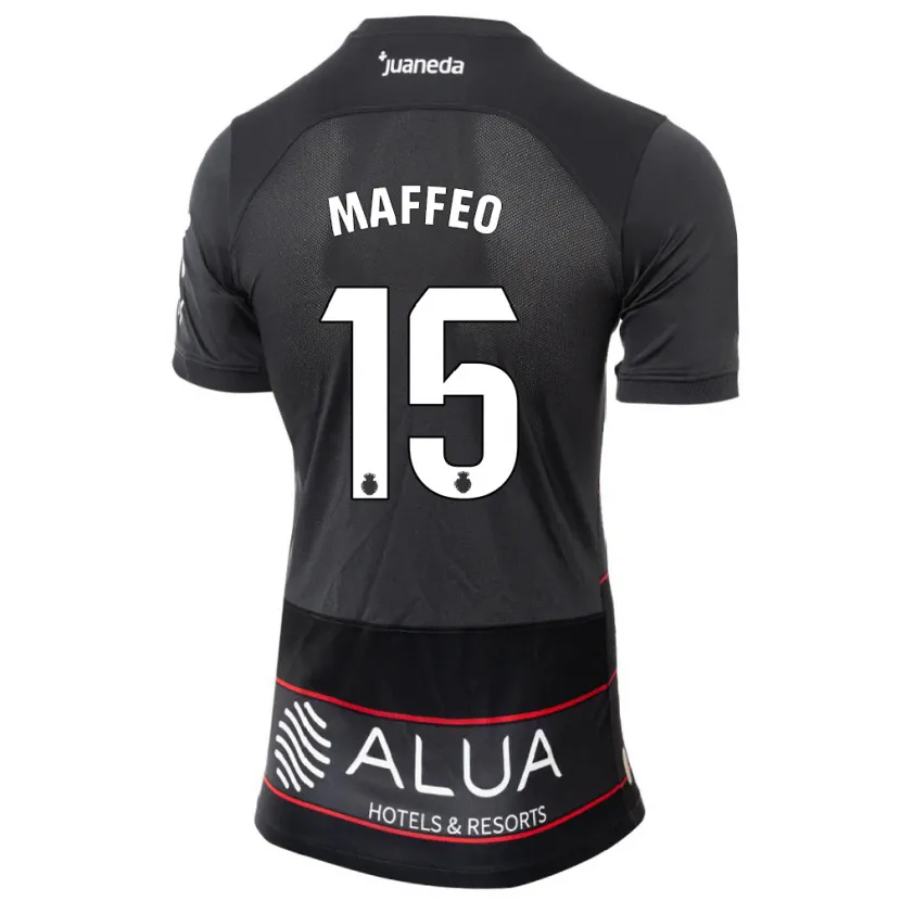 Danxen Mujer Camiseta Pablo Maffeo #15 Negro 2ª Equipación 2023/24 La Camisa