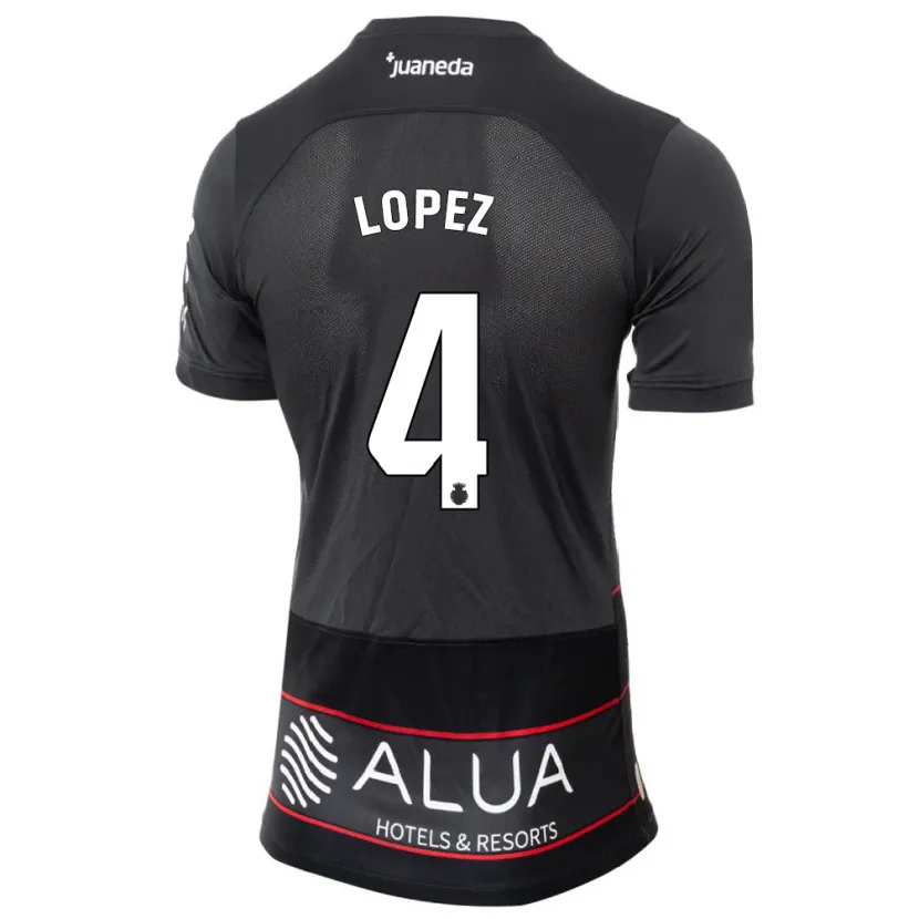 Danxen Mujer Camiseta David López #4 Negro 2ª Equipación 2023/24 La Camisa