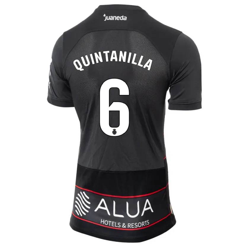 Danxen Mujer Camiseta Rubén Quintanilla #6 Negro 2ª Equipación 2023/24 La Camisa