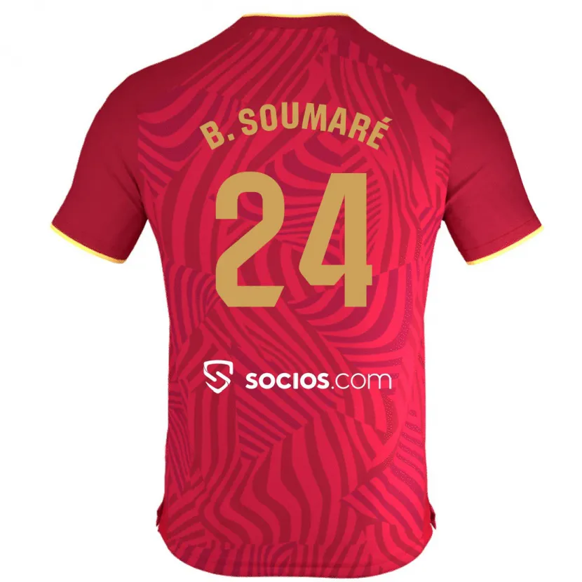 Danxen Mujer Camiseta Boubakary Soumaré #24 Rojo 2ª Equipación 2023/24 La Camisa