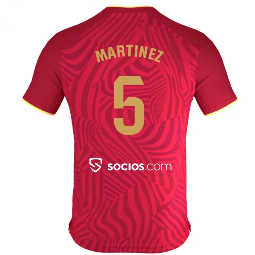 Danxen Mujer Camiseta Sergio Martínez #5 Rojo 2ª Equipación 2023/24 La Camisa