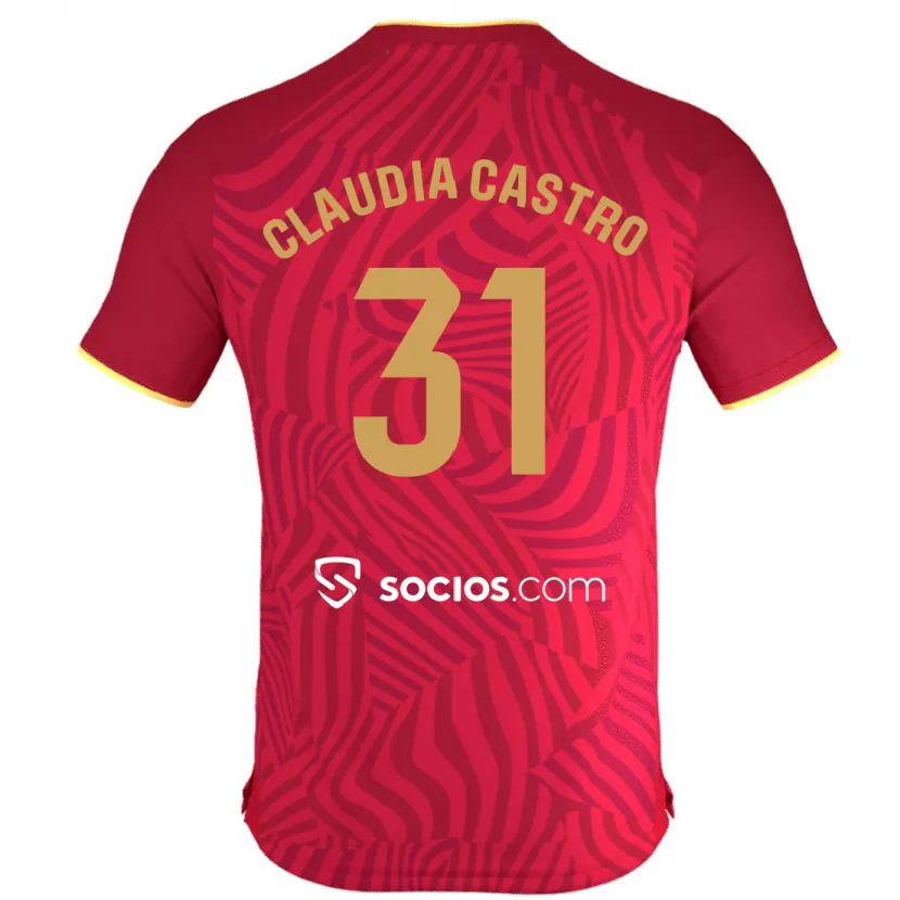 Danxen Mujer Camiseta Claudia Castro Romero #31 Rojo 2ª Equipación 2023/24 La Camisa