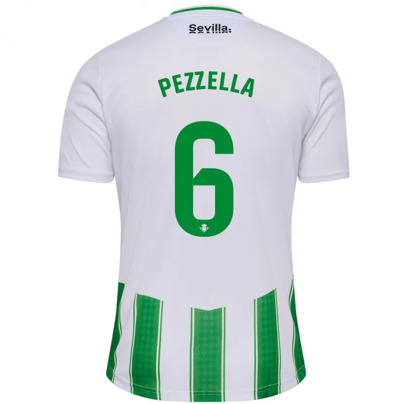 Danxen Niño Camiseta Germán Pezzella #6 Blanco 1ª Equipación 2023/24 La Camisa