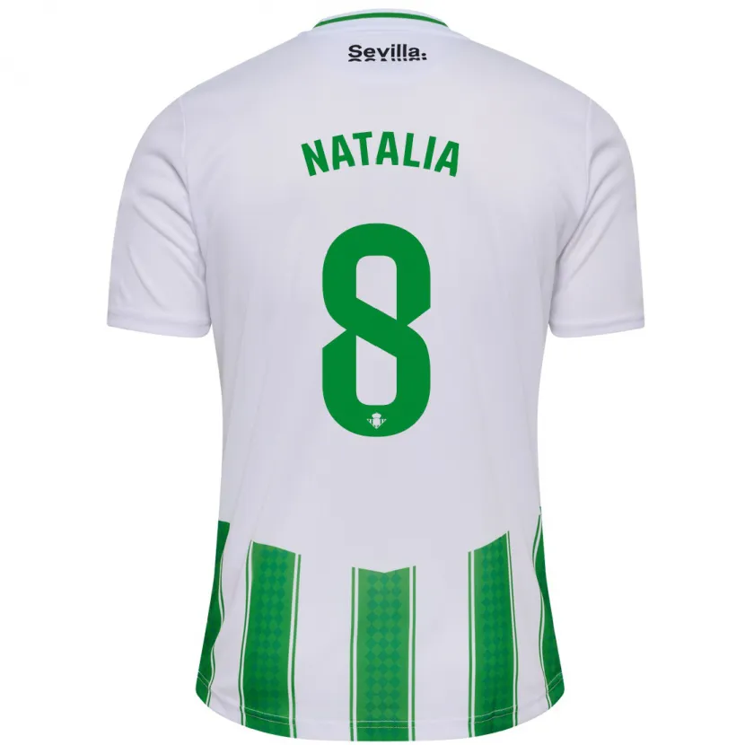 Danxen Niño Camiseta Natalia Montilla Martinez #8 Blanco 1ª Equipación 2023/24 La Camisa